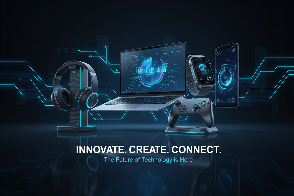 Electric Blue Tech Banner